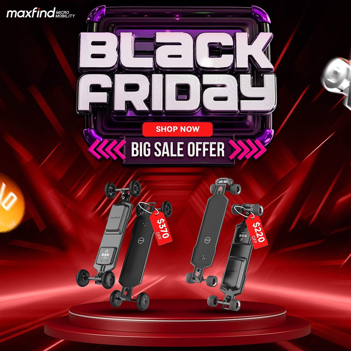 maxfind electric skateboards black friday deals 2023