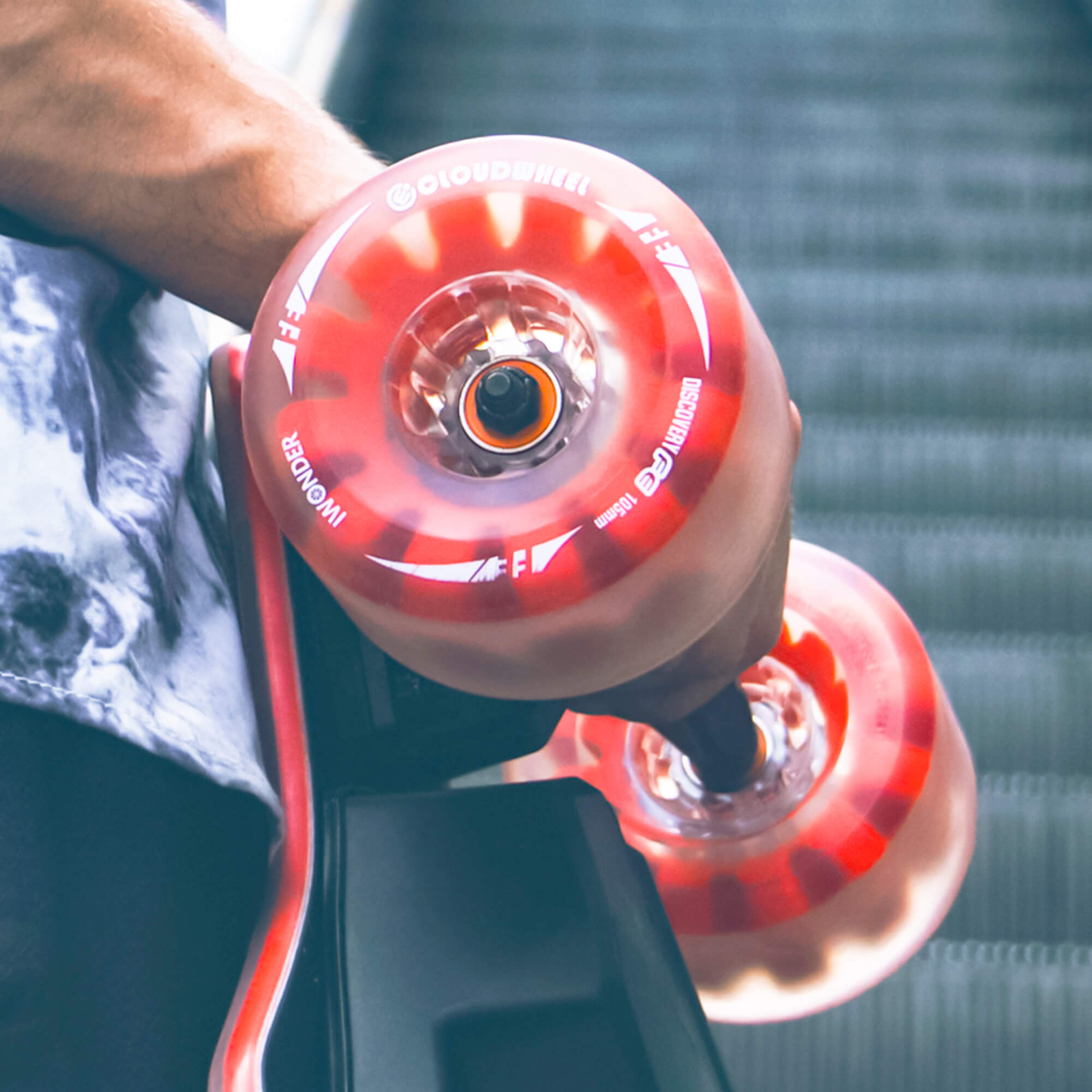 electric skateboard belt motor cloudwheels 105mm red