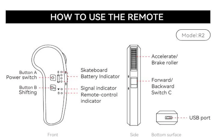Electric Skateboard Remote Control Instructions
