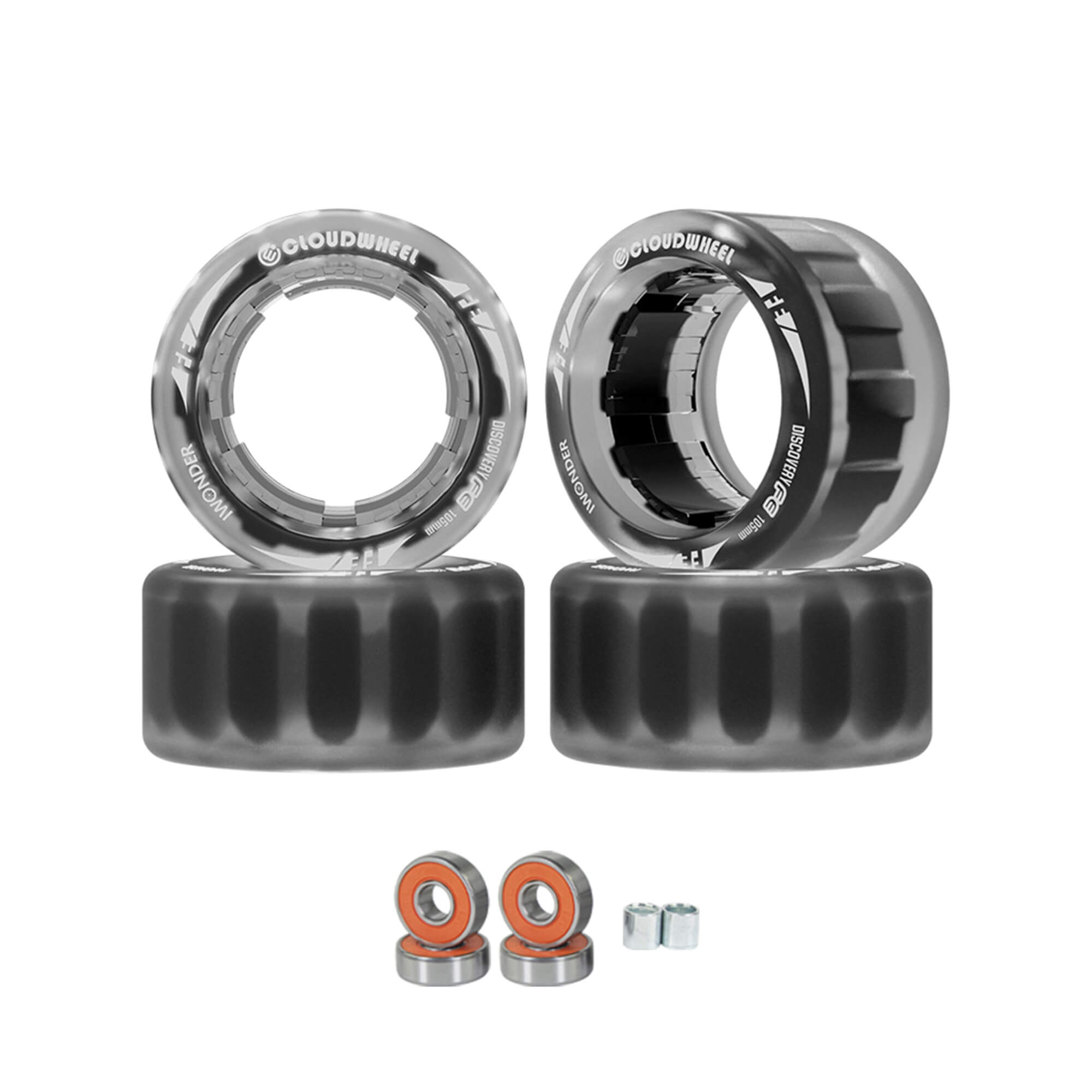 electric skateboard hub motor cloudwheels 105mm Black