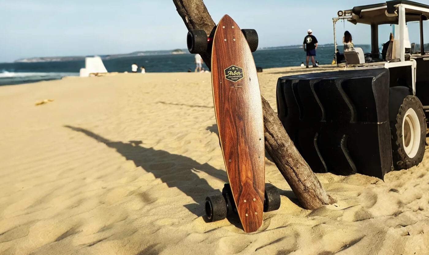 Electric skateboard modified using an electric skateboard kit