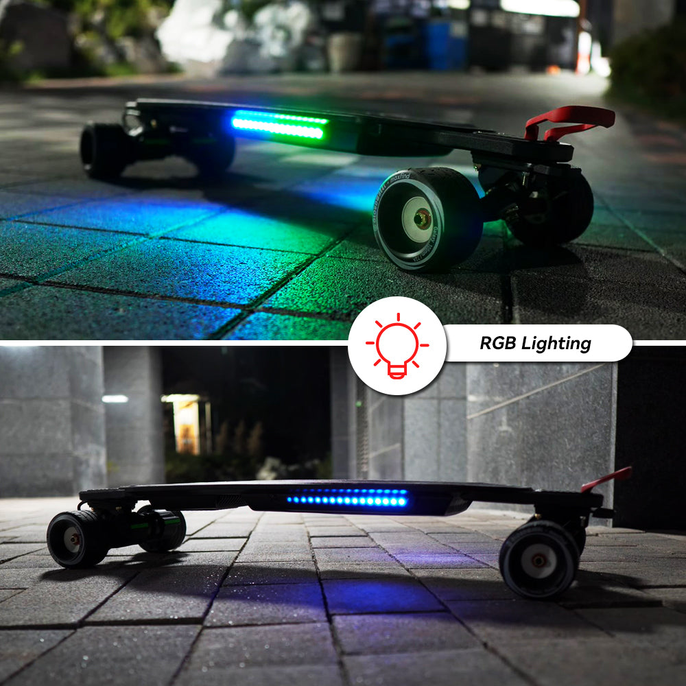 electric longboard rgb lights