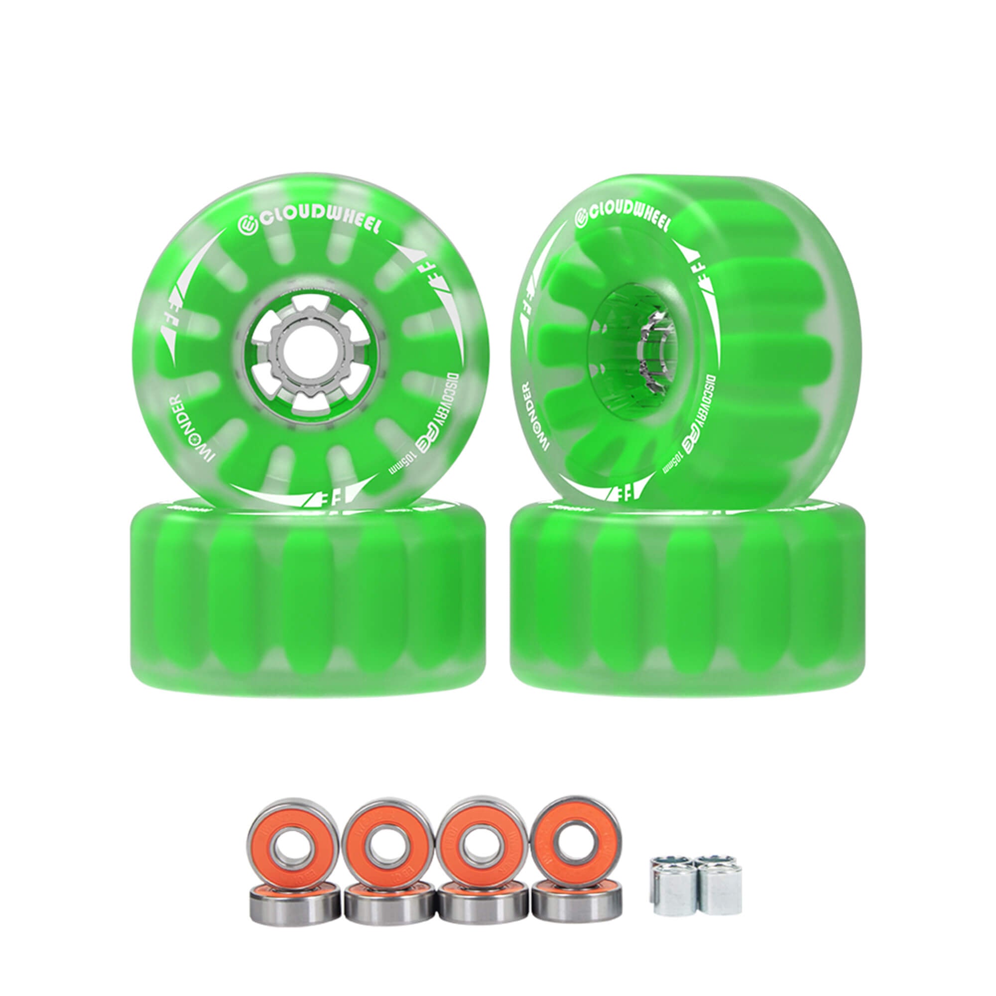 electric skateboard belt motor cloudwheels 105mm green