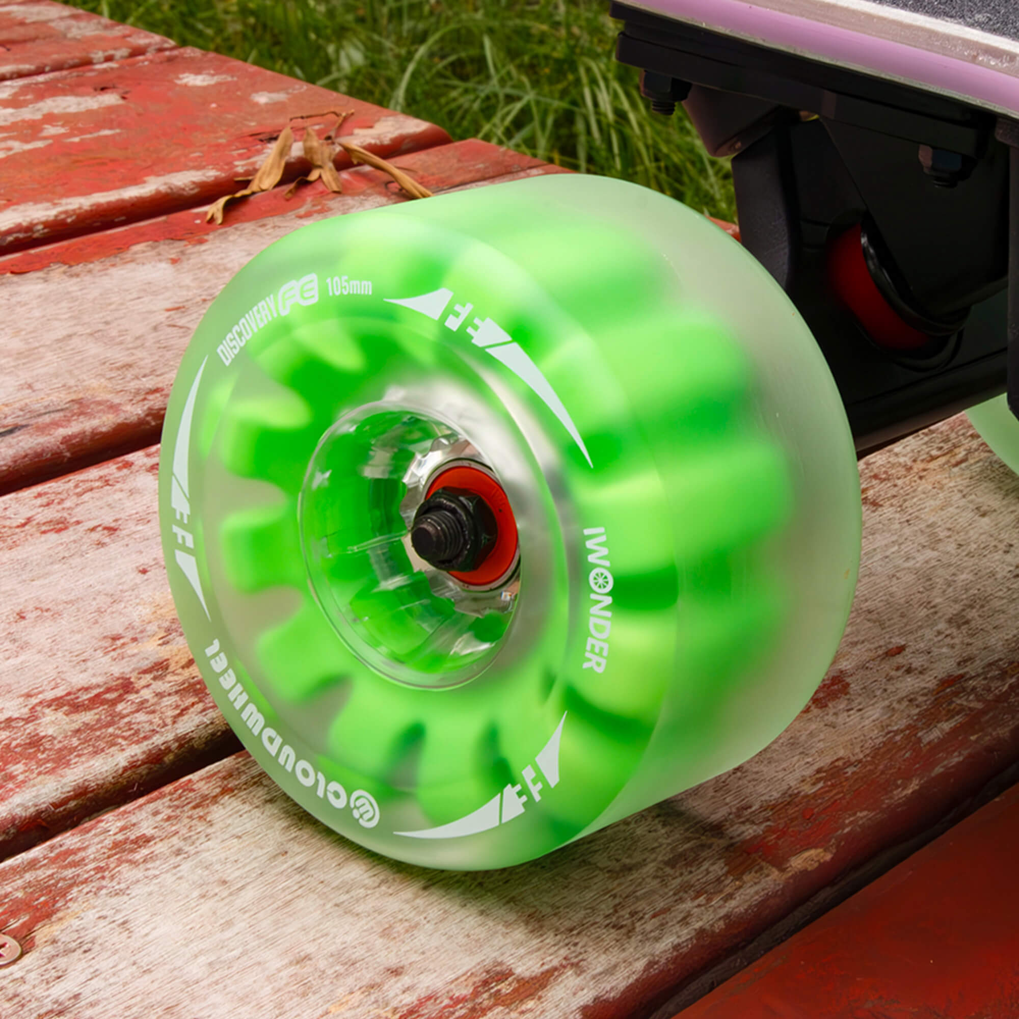 electric skateboard belt motor cloudwheels 105mm green