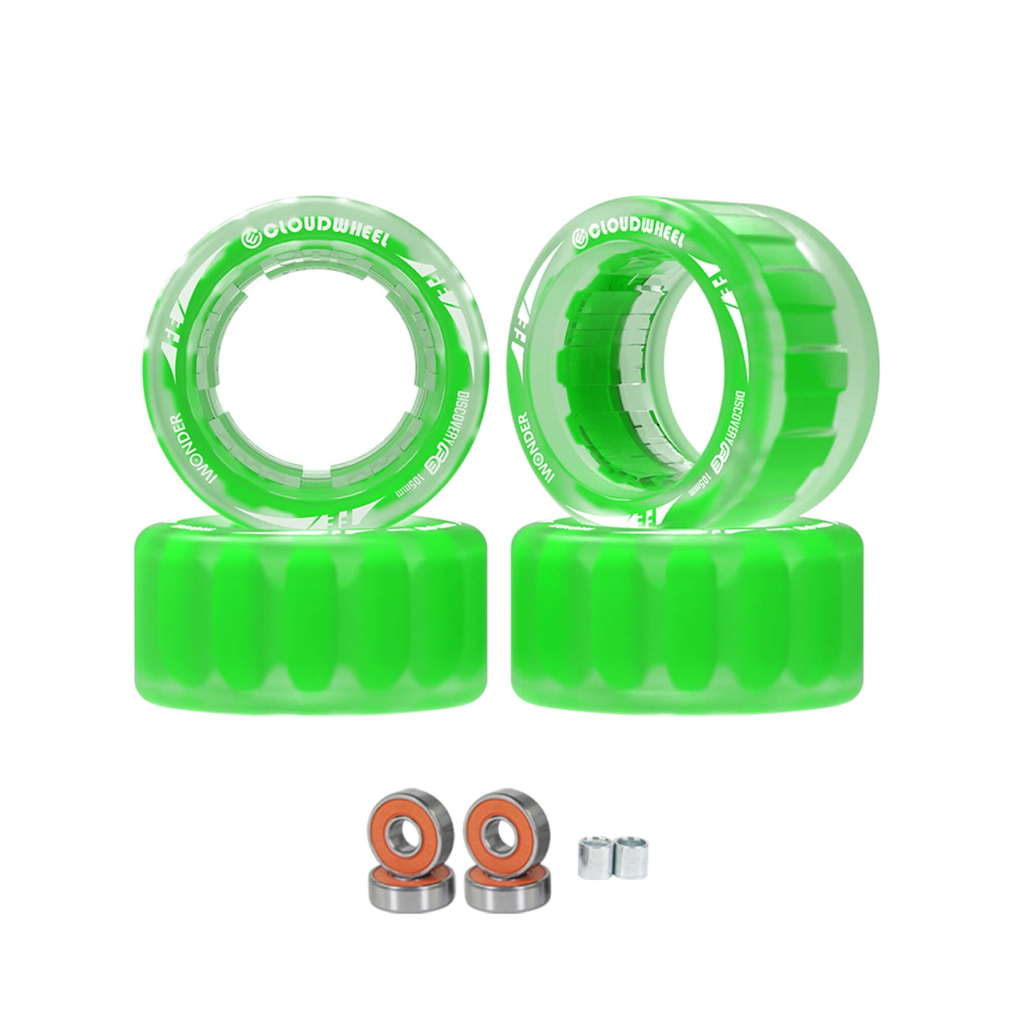 electric skateboard hub motor cloudwheels 105mm Green