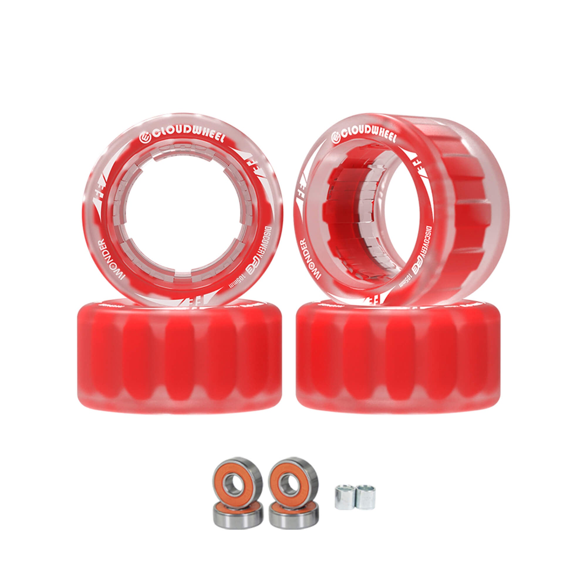electric skateboard hub motor cloudwheels 105mm Red