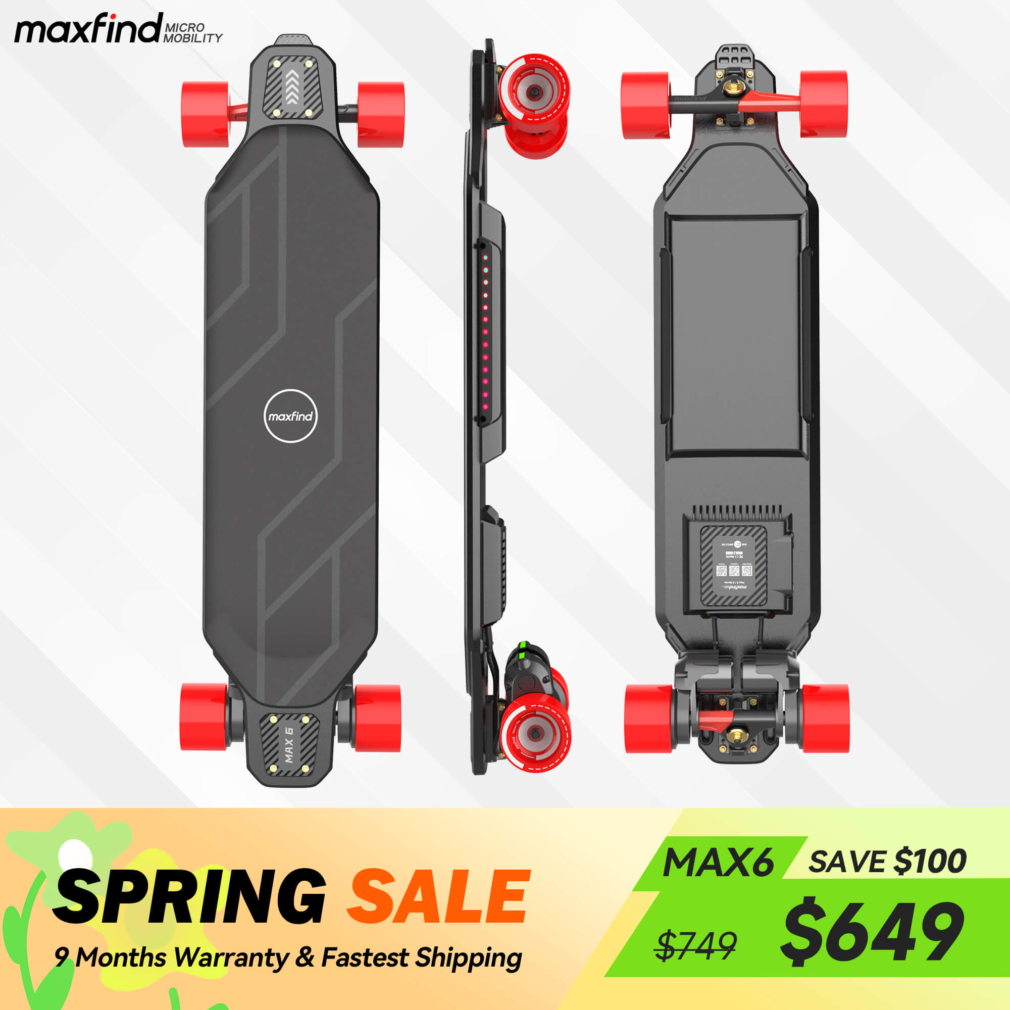 electric skateboard maxfind max6