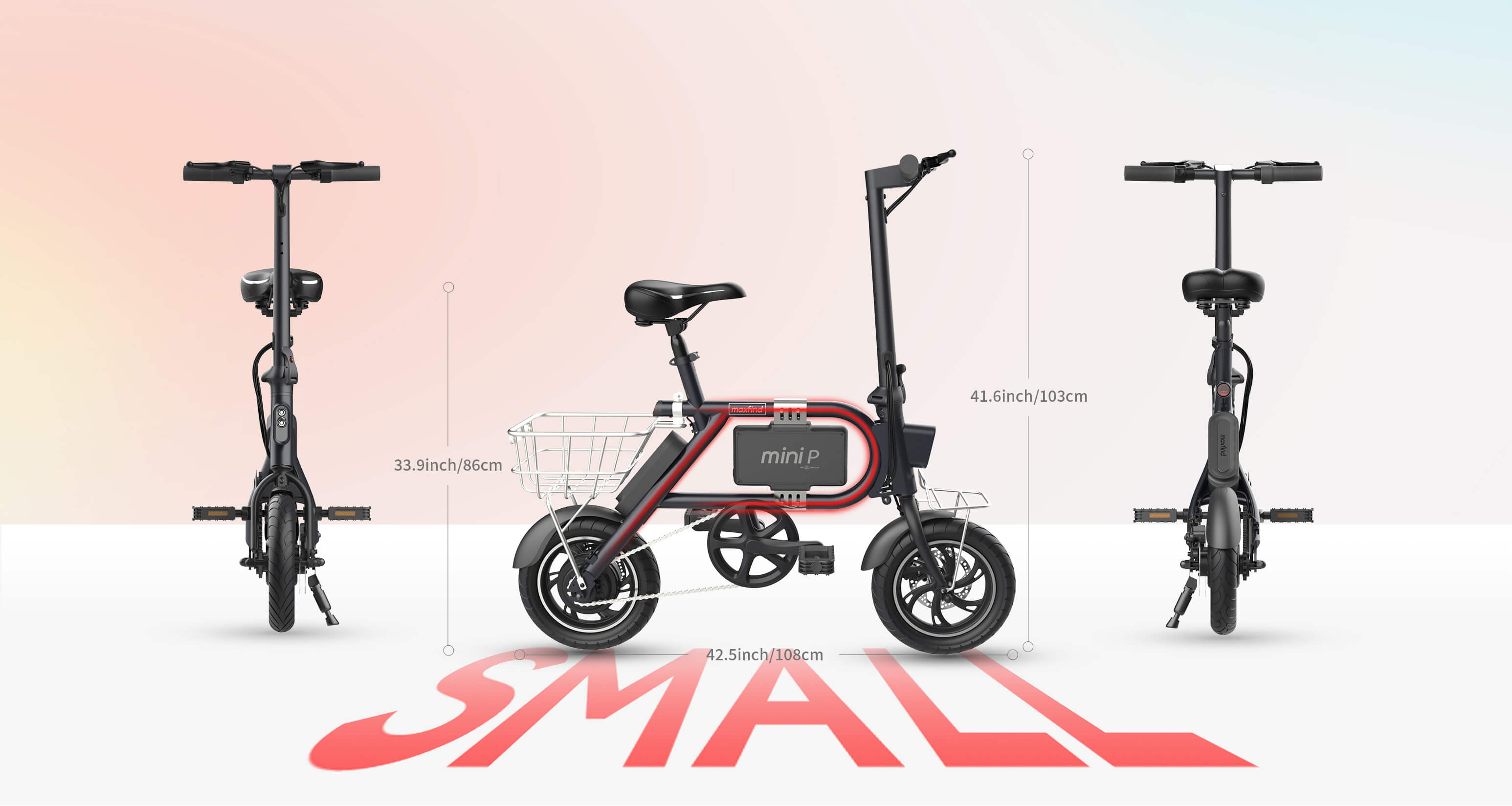 mini ebike size