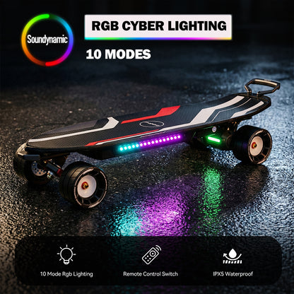 mini electric skateboard rgb lighting