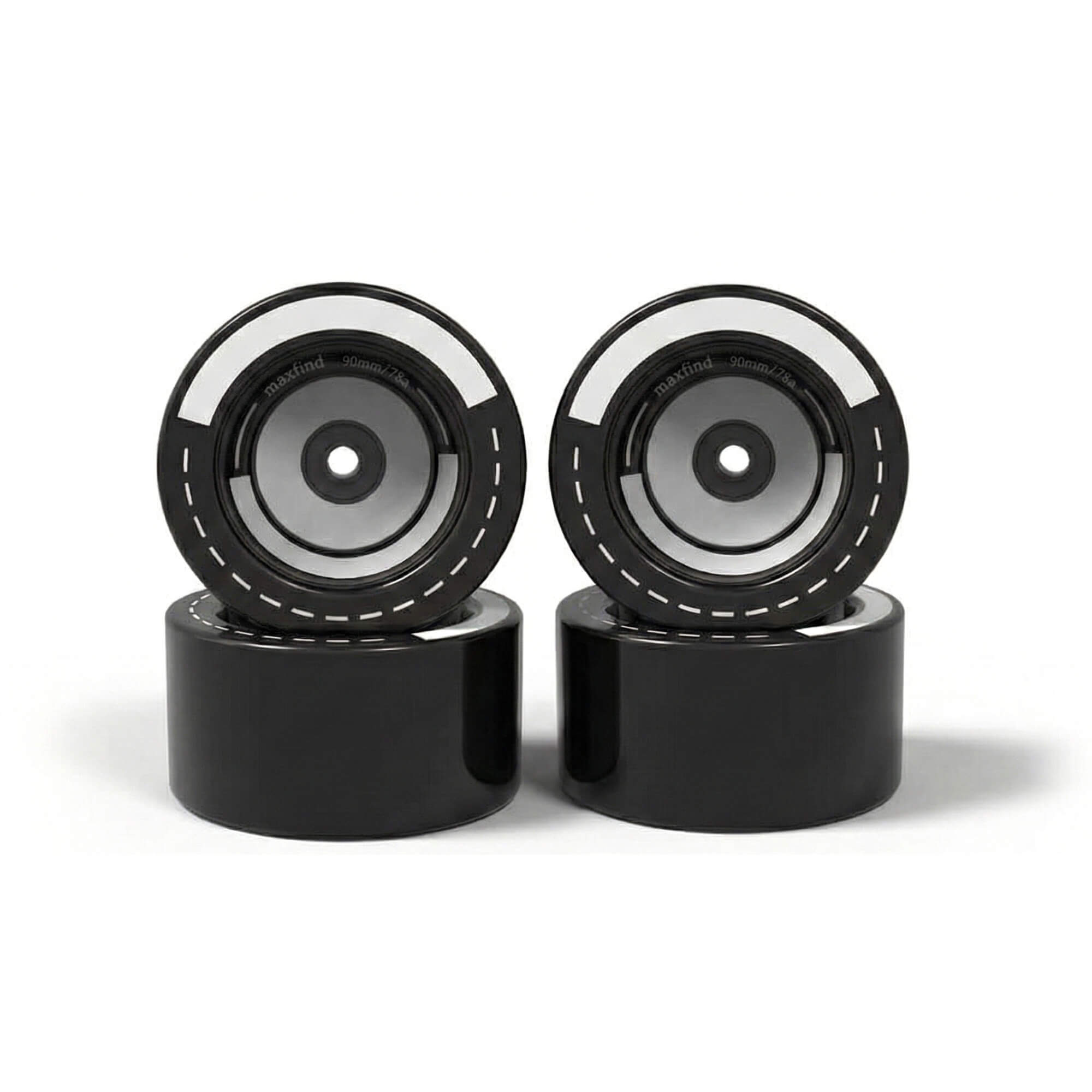 electric skateboard pu wheels black 90mm 4pcs